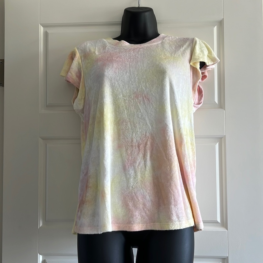 NWT Scoop pastel tye dye flutter short sleeve tee shirt. Medium